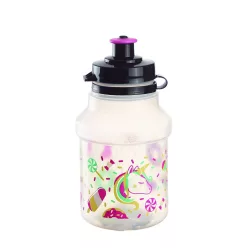   Polisport kulacs gyerek 350 ml LOLIPOPS pattintós kupakkal+gumipántos kulacstartóval, átlátszó