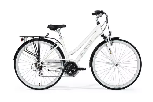 M-BIKE 9.1 női trekking kerékpár 28" - matt fehér/világoskék - 16"-os kicsi vázzal