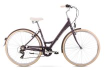   ROMET Sonata Eco 26" matt lila + kosár - női városi kerékpár