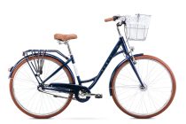   ROMET Pop Art Classic 28" sötétkék + kosár - női városi kerékpár