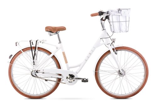 ROMET Pop Art Classic 28" fehér + kosár - női városi kerékpár