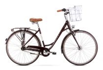   ROMET Pop Art Lux 28" bordó + kosár - női városi kerékpár