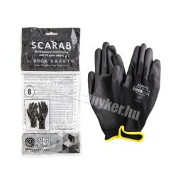 Szerelőkesztyű poliészter tenyéren mártott fekete 8-as