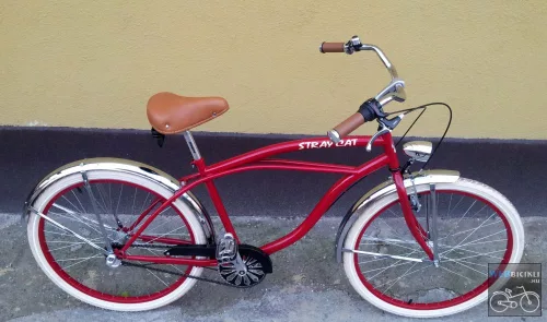 Egyedi Stray Cat Férfi Cruiser Kerékpár 1sp/3sp - Bordó-Króm