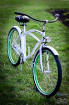 Cruiser kerékpár - fehér-zöld