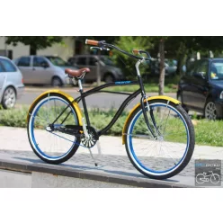 Egyedi Stray Cat Férfi Cruiser Kerékpár 1sp/ N3 - Fekete - Citrom - Kék