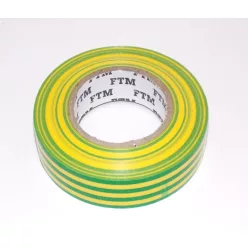 Szigetelőszalag 10mx19mm ftm. Zöld-sárga   10db/cs