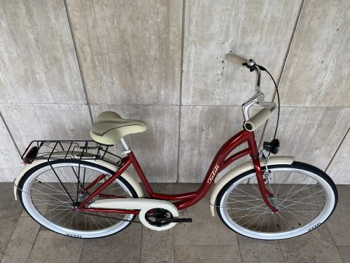 Toldi női városi kerékpár - 1 sebességes kontrás - 26" - Bordó színben