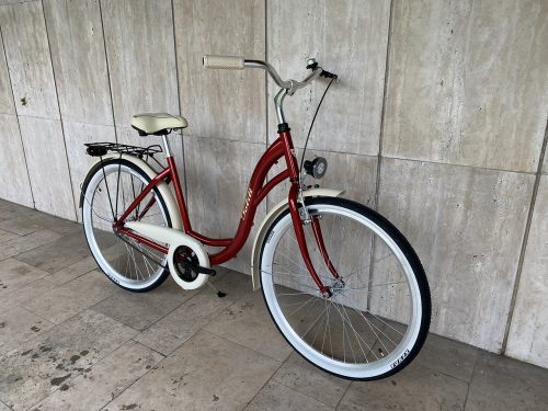 Toldi női városi kerékpár - 1 sebességes kontrás - 26" - Bordó színben