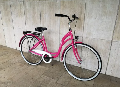 Toldi női városi kerékpár - 3 sebességes kontrás agyváltós - 26" - Pink színben