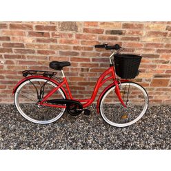   Toldi női városi kerékpár - 6 sebességes láncváltós - 26" - Piros színben