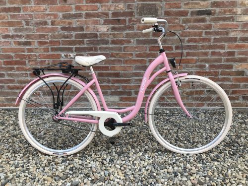 Toldi női városi kerékpár - 1 sebességes kontrás - 26" - Rózsaszín színben
