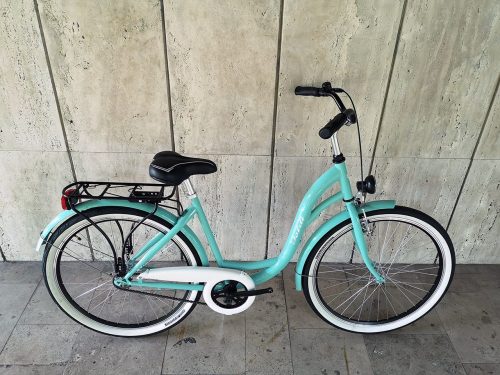 Toldi női városi kerékpár - 1 sebességes kontrás - 26" - Türkiz színben