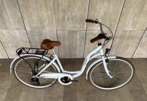 Toldi női városi kerékpár - 1 sebességes kontrás - 28" - Fehér színben