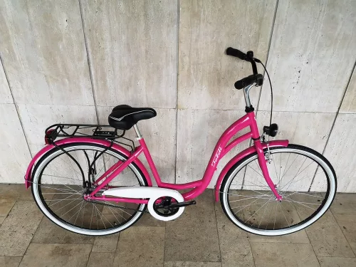 Toldi női városi kerékpár - 6 sebességes láncváltós - 28" - Pink színben
