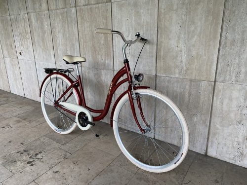 Toldi Premium női városi kerékpár - 1 sebességes kontrás - 26" - Bordó színben