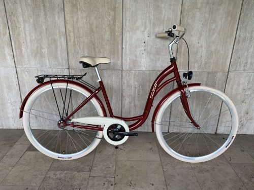 Toldi Premium női városi kerékpár - 6 sebességes láncváltós - 26" - Bordó színben