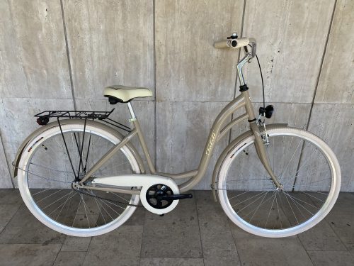Toldi Premium női városi kerékpár - 6 sebességes láncváltós - 26" - Kávé színben