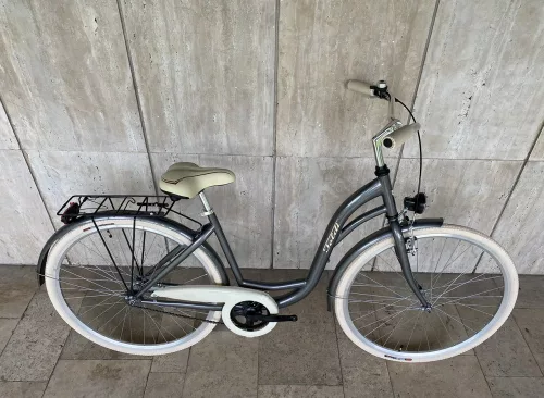 Toldi Premium női városi kerékpár - 3 sebességes kontrás agyváltós - 26" - Titán színben