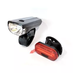   Lámpaszett kormányra blp 1led +hátsó villogó nyeregcsőre elemes