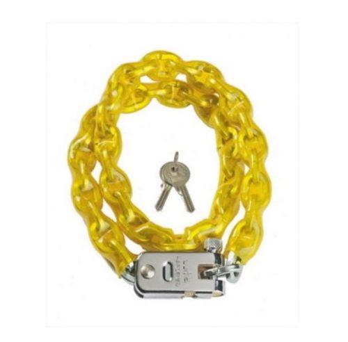 Zár luma láncos delta 5/900mm sárga plasztik-króm