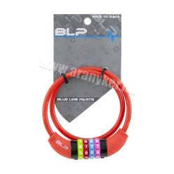 Lakat blp 4 számkobinációs kábel 8x650mm piros