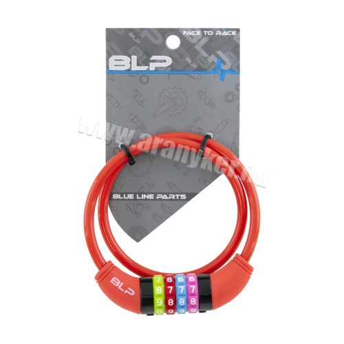 Lakat blp 4 számkobinációs kábel 8x650mm piros