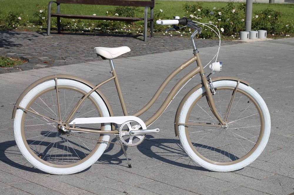 Egyedi Cruiser Női Kerékpár 1sp / 3 sp - Gyöngy-bézs Egyedi Cruiser Női Kerékpár 1sp / 3 sp - Gyöngy-bézs