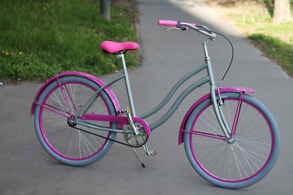 Egyedi Cruiser Női Kerékpár 1sp / 3 sp - Cink metál - Pink Egyedi Cruiser Női Kerékpár 1sp / 3 sp - Cink metál - Pink