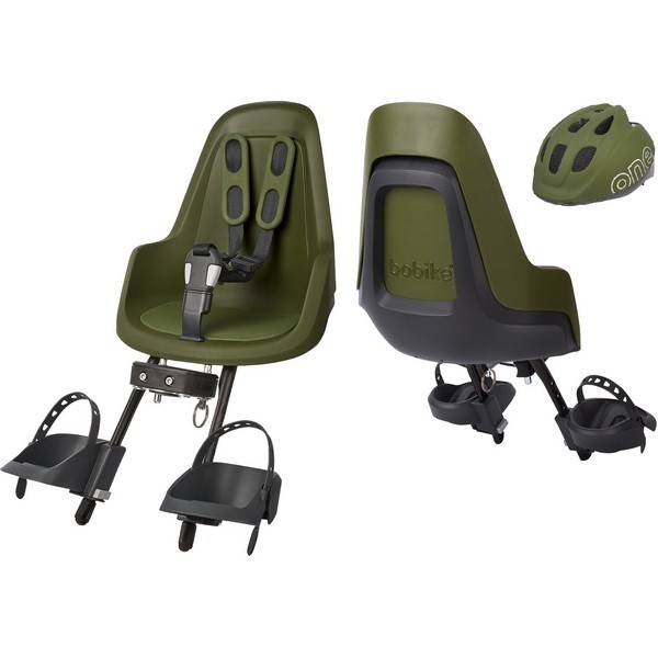 Bobike gyerekülés előre - ONE mini + gyereksisak XS - oliva zöld