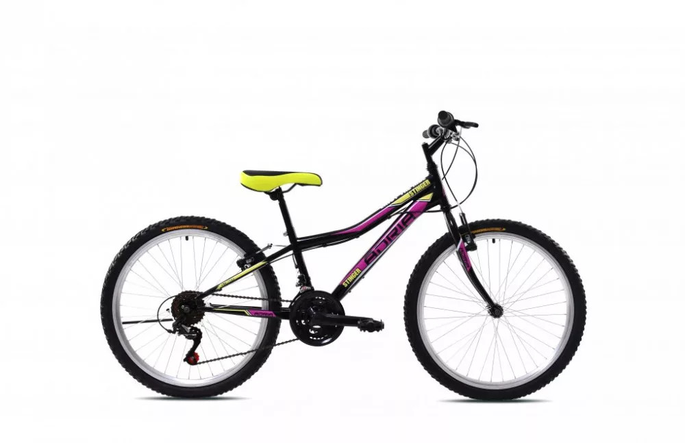 Adria Stinger 24" lány gyerek kerékpár Fekete-rózsaszín