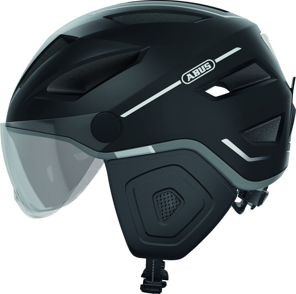 Image of ABUS kerékpáros városi sisak Pedelec 2.0 ACE, In-Mold, beépített átlátszó szemüveggel, velvet black, S (51-55 cm)