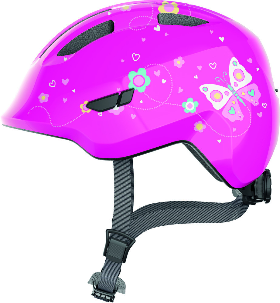 Image of ABUS kerékpáros gyerek sisak Smiley 3.0, In-Mold, pink butterfly, S (45-50 cm)
