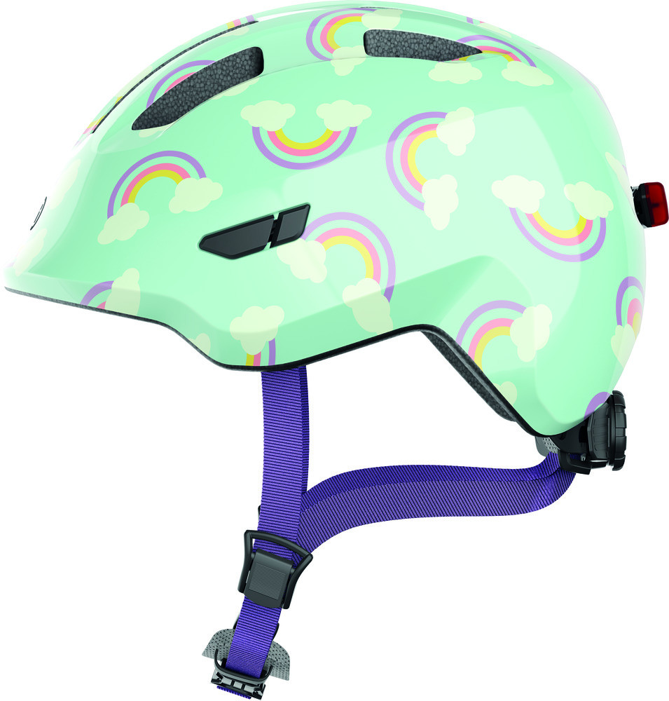 Image of ABUS kerékpáros gyerek sisak Smiley 3.0 LED, In-Mold, blue rainbow, M (50-55 cm)