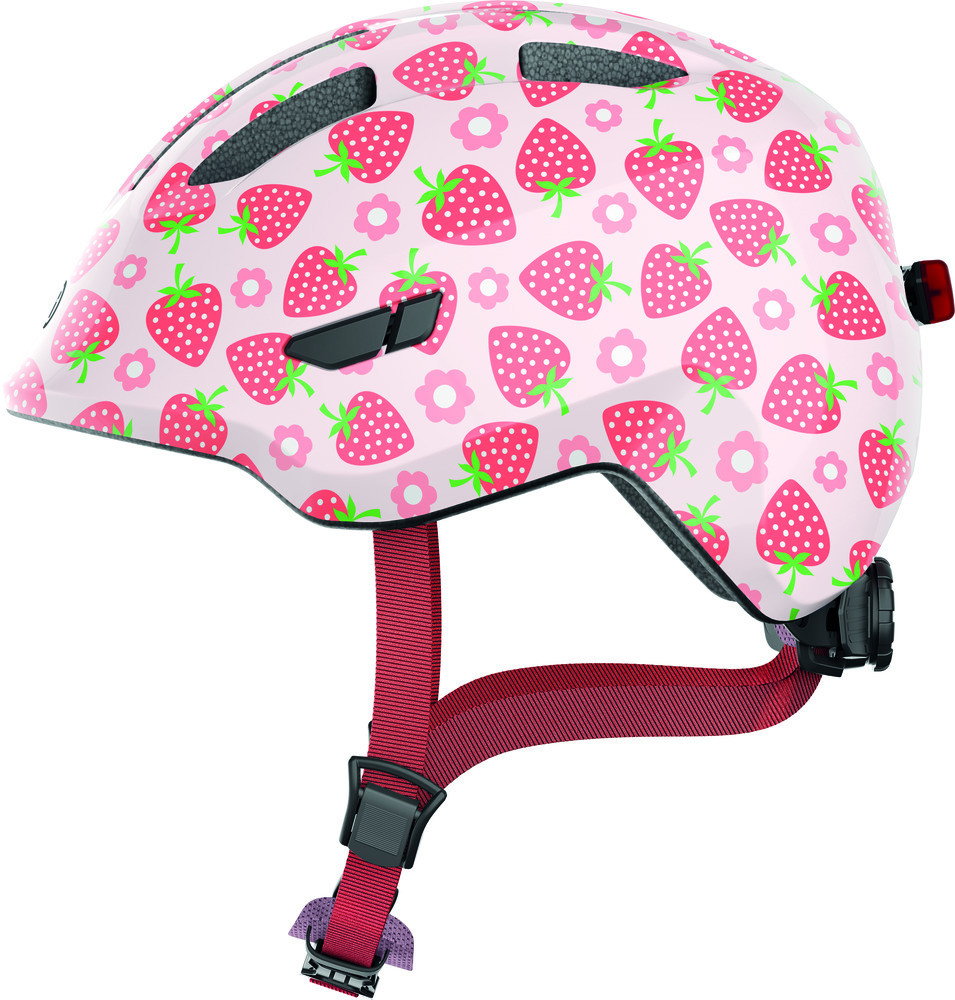 Image of ABUS kerékpáros gyerek sisak Smiley 3.0 LED, In-Mold, rose strawberry, M (50-55 cm)