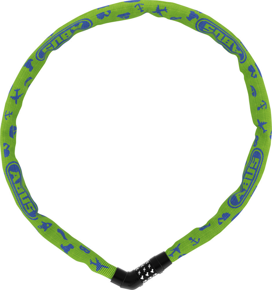 Image of ABUS láncos lakat jelkóddal Steel-O-Chain Symbols 4804C/75, lime