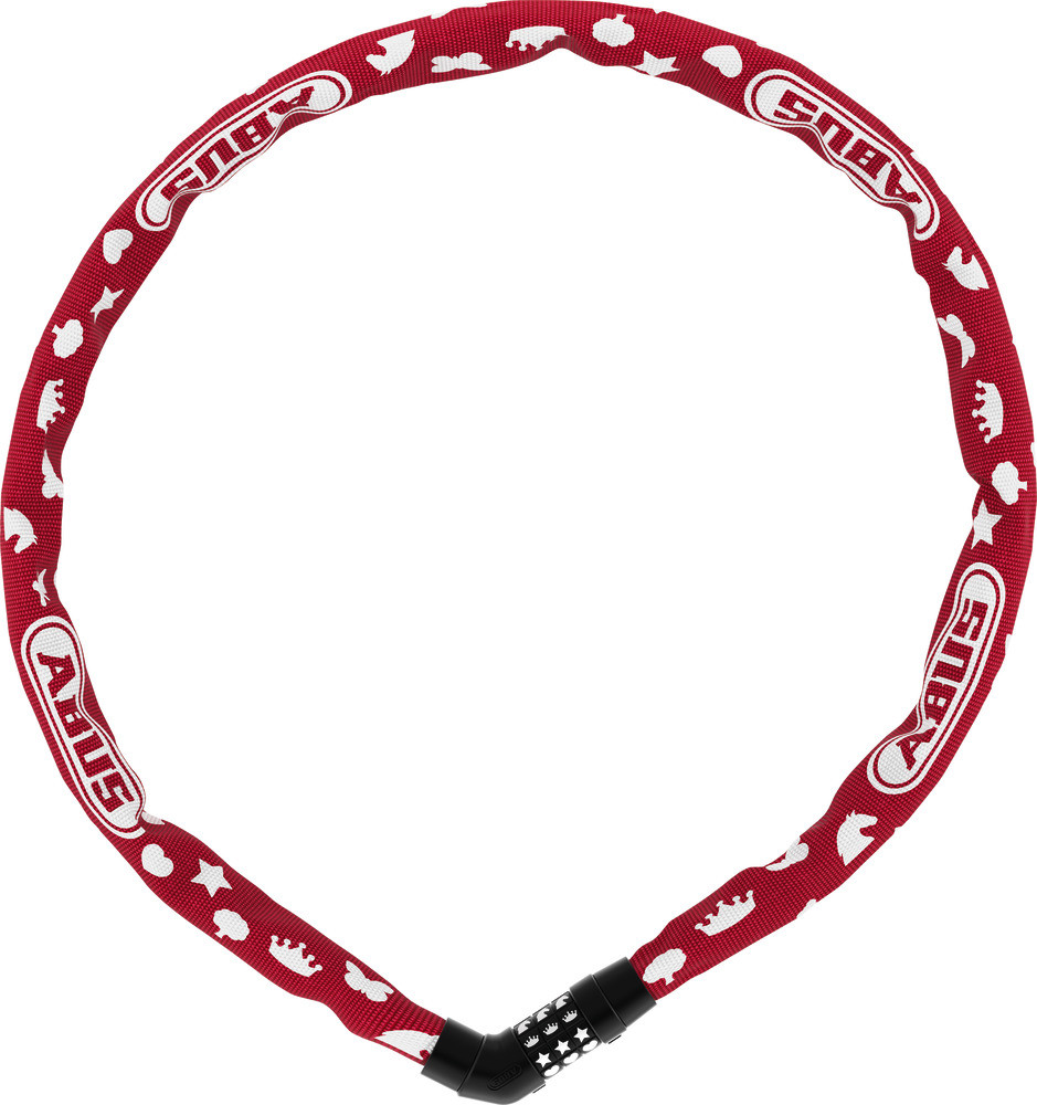 Image of ABUS láncos lakat jelkóddal Steel-O-Chain Symbols 4804C/75, piros
