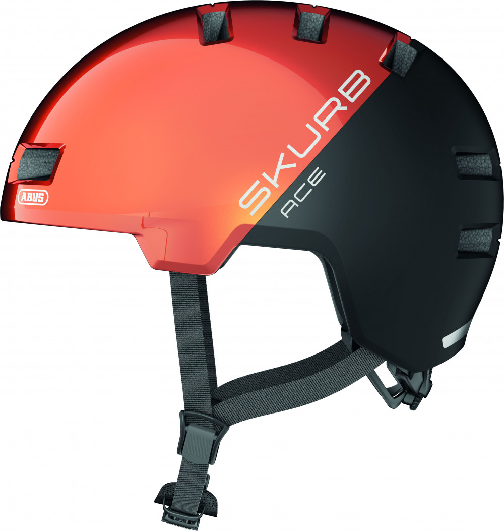 Image of ABUS kerékpáros városi sisak Skurb ACE, ABS, goldfish orange, M (55-59 cm)