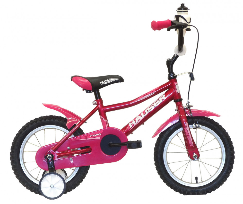 Hauser Puma gyerek bicikli - 14" - Lány - Sötét rózaszín