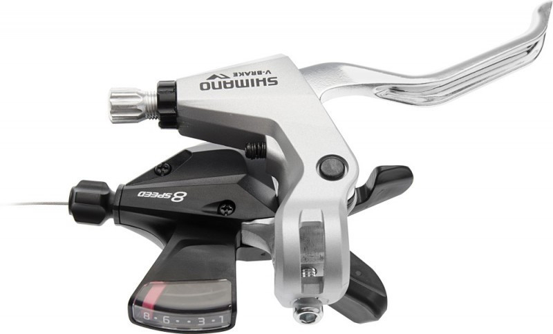Image of Shimano ALTUS ST-M310-8R2 Rapidfire Plus fék/váltókar 8 fokozatú V-fékhez 2 ujjas jobb ezüst