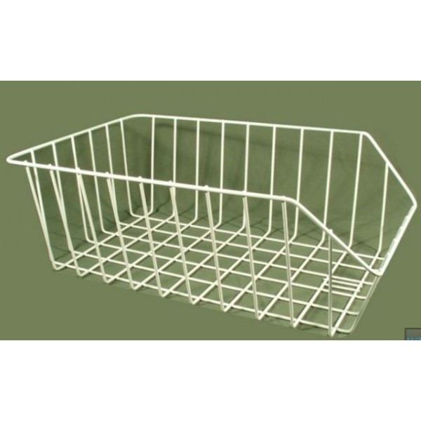 Kosár hátsó ritkaszövésű l" 26/28" szögletes fehér 47x30x17/8,5cm (motorkosár) hazai