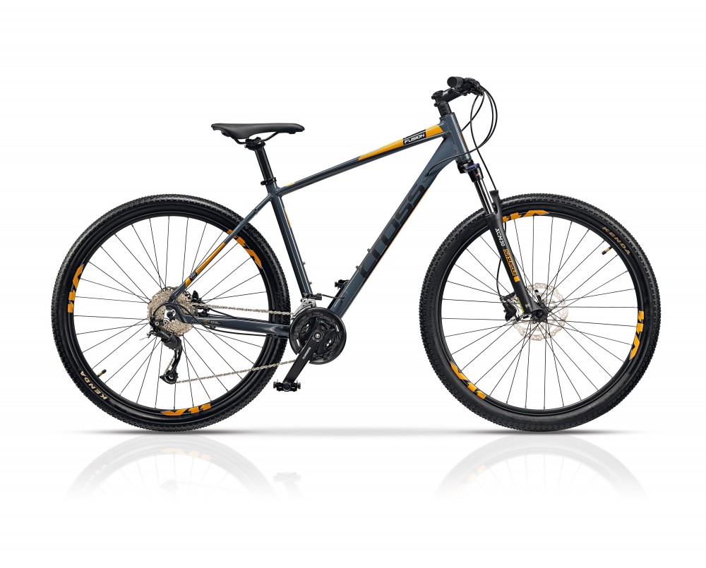 Cross Fusion 9 29" férfi MTB kerékpár - 46 cm - mattszürke-narancs