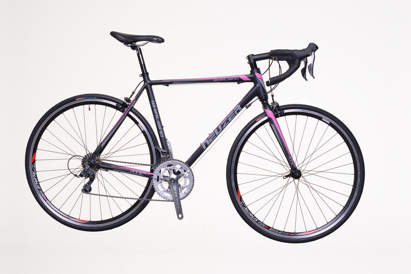 Neuzer Whirlwind 100 női országúti kerékpár - 54 cm vázzal - Fényes fekete/rózsaszín-fehér